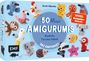 "50 Mini Amigurumis: Niedliche Tierchen häkeln." Illustrationen von gehäkelten Tieren auf hellblauem Hintergrund.