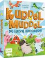 "Kuddel Muddel: Das tierische Bildersuchspiel" zeigt ein Bauernhofmotiv mit tanzenden Tieren und fröhlichem Design.