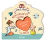 "Emmi & Einschwein", "MEINE FABELHAFTEN FREUNDE", "HIER IST PLATZ FÜR DEIN FOTO!", "UND ICH". Illustration mit Kind und Schwein.