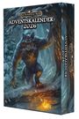 "Das Schwarze Auge Adventskalender 2026." Illustration: Ein wütender Werwolf in einem verschneiten Wald.