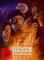 Text: "HEXEN bis aufs Blut gequält", "FSK ab 18". Illustration von Männern, ein Gefängnisturm und eine Frau in Flammen.
