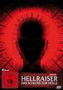 FSK ab 18. Hellraiser: Das Schloss zur Hölle, uncut. Gesicht mit Nadeln, roter Hintergrund.
