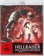 „Die blutige Neuverfilmung“, „Uncut“, „Hellraiser“, „Das Schloss zur Hölle“, „FSK ab 18“, menschenähnliche Kreaturen mit Ketten.
