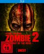 "George A. Romeros ZOMBIE 2: DAY OF THE DEAD. FSK 18. UNCUT. Gesicht eines zombies mit Blutstreifen auf der Stirn."