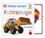 "Erstes Lernen", "Fahrzeuge", "der Radlader", "Würfel Puzzle", "2+ Jahre". Ein Radlader und ein Heißluftballon sind abgebildet.