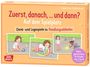 „Zuerst, danach, ... und dann? Auf dem Spielplatz“. Denk- und Legespiele für Kinder von 4 bis 8. Illustration mit Kindern und Kreide.