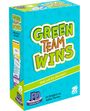 "GREEN TEAM WINS" steht groß auf einer türkisfarbenen Spieleverpackung. Darunter "Denk wie ein Gewinner!"
