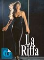 Text: "La Riffa" und "FSK ab 16 freigegeben". Eine Frau in einem schwarzen Kleid schreitet vor einem dunklen Hintergrund.