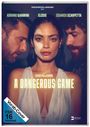 "A Dangerous Game" in großen Buchstaben; Menschen schauen ernst; eine Frau vorne mit Verband im Gesicht, zwei Männer seitlich.