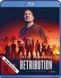 "Craig Fairbrass, Rise of the Footsoldier, Retribution, Vorab-Cover. Rote Skyline mit Palmen und mehreren Personen."