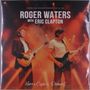 "ROGER WATERS WITH ERIC CLAPTON" steht oben. Darunter sind zwei Männer mit Gitarren vor orangem Bühnenlicht.