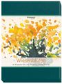 "Wiesenblüten", 10 Klappkarten, Oskar Koller. Aquarell mit gelben und grünen Blüten auf weißem Hintergrund.