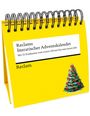"Reclams literarischer Adventskalender" mit Weihnachtsbaum-Illustration auf gelbem Hintergrund.
