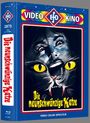 Text: "Die neunschwänzige Katze", "VIDEO", "KINO", "2873", "Color ca. 112 Min.", "Video-Color-Spielfilm".  
Illustration: Ein Menschergesicht mit Katze, gelbe Augen.