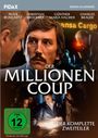 Text: "Der Millionen-Coup. Der komplette Zweiteiler. FSK ab 12 freigegeben." Männer mit ernsten Gesichtern, dramatische Szene.