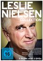 Text: "Leslie Nielsen Collection", "5 Filme auf 5 DVDs", ab 16 freigegeben. Nahaufnahme eines lächelnden Mannes.