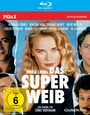 Aufschrift: "Hera Linds Das Superweib", FSK 6. Hauptperson mit blonden Haaren zwischen zwei Männern.