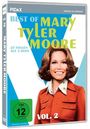 "BEST OF MARY TYLER MOORE, 27 Folgen auf 3 DVDs, Vol. 2". Eine lächelnde Frau in roter Jacke vor blauem Hintergrund.