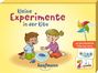 Texte: "Kleine Experimente in der Kita", "40 Bildkarten für die Kita". Zwei Kinder experimentieren mit Wasser.