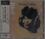 Text: Denise LaSalle, Rain & Fire. Illustration einer Frau mit Frisur in Schwarz auf beigem Hintergrund. Japanische Schriftzeichen links.