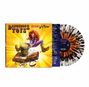 "Dangerous Toys" und "Demo Lition" sind prominent. Ein buntes Cover zeigt einen Clown, der eine Gitarre zerschlägt, daneben eine gesprenkelte Vinyl-Schallplatte.
