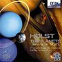 "Holst The Planets Japanese Suite" Text vor Planeten mit Ringen. Exton-Label oben rechts, darunter Saturn, Erde und anderer Planet.