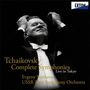 Text: "Tchaikovsky Complete Symphonies Live in Tokyo. Evgeny Svetlanov, USSR State Symphony Orchestra." Schwarz-Weiß-Foto eines Dirigenten.