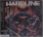 Text oben: "HARDLINE". 
Unten: "SHOUT". 
Japanische Schriftzeichen links. 
Nahaufnahme eines Mundes mit blauen Lippen.