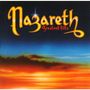 "Nazareth Greatest Hits" in gelber und roter Schrift, Hintergrund: Horizont mit intensiven Sonnenuntergangsfarben.