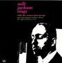 Text: "milt jackson sings with the enrico intra group". Schwarz-weiß Illustration eines Mannes mit Mikrofon.