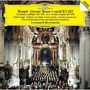Gelber Text: "Mozart: Grosse Messe c-moll KV 427... Leonard Bernstein". Prächtiger Barockkirchenraum mit Chor und Orchester.