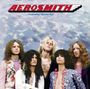 Oben steht "AEROSMITH" und "Featuring 'Dream On'". Fünf junge Männer mit langen Haaren vor blauem Himmel.