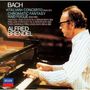 BACH, ALFRED BRENDEL, DECCA Logo. Ein Mann spielt Klavier.