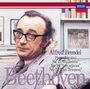 Alfred Brendel, Piano Sonatas No. 21 "Waldstein," No. 26 "Les adieux," No. 17 "The Tempest." Mann in Anzug mit Brille.