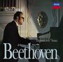 Alfred Brendel, "Hammerklavier" Sonata, Beethoven. Ein Mann am Klavier in einem eleganten Raum. DECCA-Logo.
