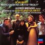 Schubert: Piano Quintet, Op. 114 "Trout". Alfred Brendel, Cleveland Quartet, James van Demark. Fünf Menschen draußen, Decca-Logo.
