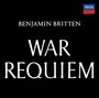 „BENJAMIN BRITTEN WAR REQUIEM“ in weißer Schrift auf schwarzem Hintergrund. Logo von Decca oben rechts.