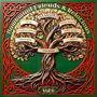 "Hawkwind Friends & Relations Vol 6". Illustration: Ein Baum mit Namensbannern auf grünem Hintergrund, umrahmt von roten Mustern.