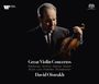 "Great Violin Concertos: Beethoven, Brahms, Sibelius, Mozart, Bruch, Lalo, Prokofiev, Shostakovich. David Oistrakh." Ein Mann hält eine Geige. Links oben Warner Classics Logo, rechts Super Audio CD Logo.