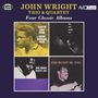 Text: "JOHN WRIGHT TRIO & QUARTET - Four Classic Albums". Vier Quadrate mit Albumcovers, Porträts von Musikern.