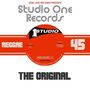 "Soul Jazz Records Presents", "Studio One Records", "Reggae", "45", "The Original". Rotes und weißes Design mit Logo.