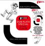 Text in großen Buchstaben: "DUB PLATE SPECIAL LONG PLAYER." Illustration eines tanzenden Mannes und eines Schuhs.