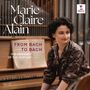 Logo "ERATO", Text: "Marie-Claire Alain, FROM BACH TO BACH, THE ORGANIST OF THE CENTURY, 53 CD". Frau vor Orgel.