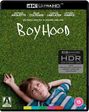 "Boyhood" und "HDR". Ein Junge liegt auf einer Wiese und schaut nach oben. Oben steht: "4K Ultra HD".