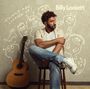 Text: "Things are looking up!" und "Billy Lockett". Mann sitzt auf Stuhl neben Gitarre, umgeben von lustigen Kritzeleien.
