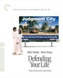Text: "Judgment City Just MINUTES AWAY! Turn Left Onto The Past Lives Parkway." Zwei Menschen in weißen Gewändern stehen nah.