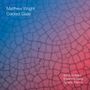 Text: "Matthew Wright Cracked Glaze, Sofia Jernberg, Ensemble Klang, Spheric Totemic." 
Hintergrund: zerbrochenes, blau-rosa Muster.