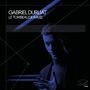 Text: "GABRIEL DURLIAT LE TOMBEAU DE RAVEL". Dunkles Motiv, Person in blauem Licht, geometrische Linien.