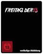 Text: "FREITAG DER 13", "FSK ab 18", "vorläufige Abbildung". Schwarzer Hintergrund, rote und weiße Schrift.