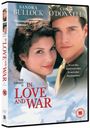 Text: "SANDRA BULLOCK", "CHRIS O'DONNELL", "IN LOVE AND WAR". Soldat und Frau zärtlich, Filmplakat mit Kriegs- und Liebesthema.